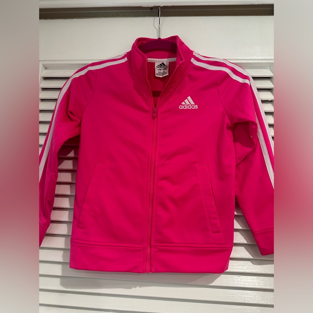 Preloved Adidas track suit jacket size 7/8 pink